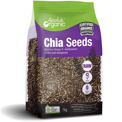 hat chia uc chia seeds high in omega 3 absolute organic 1kg cung cap nhieu vitamin va omega can thiet cho co the mau moi