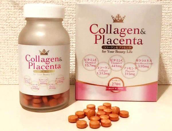 vien uong trang da collagen placenta