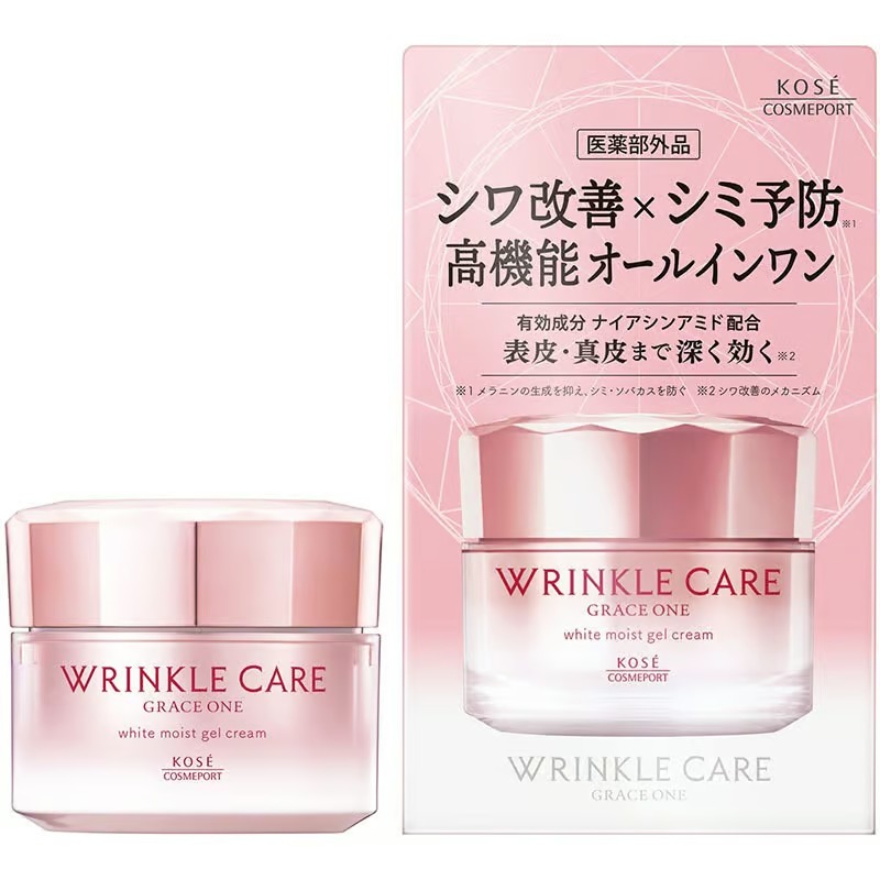 kose japan grace one wrinkle care white moist gel cream 100g