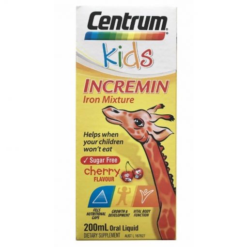 centrum kids incremin iron mixture cherry flavour uc