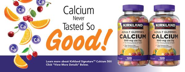 keo kirkland signature calcium 500 mg with d3 120 adult gummies