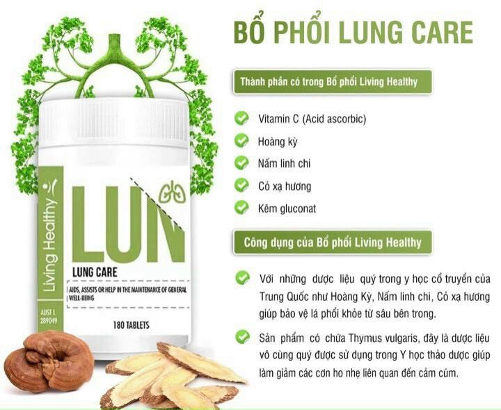 thanh phan vien uong bo phoi lung care living healthy