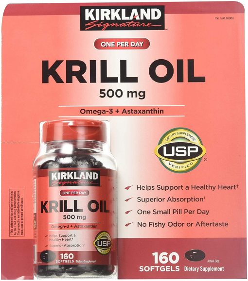 vien uong dau nhuyen the kirkland signature krill oil 500mg cua my