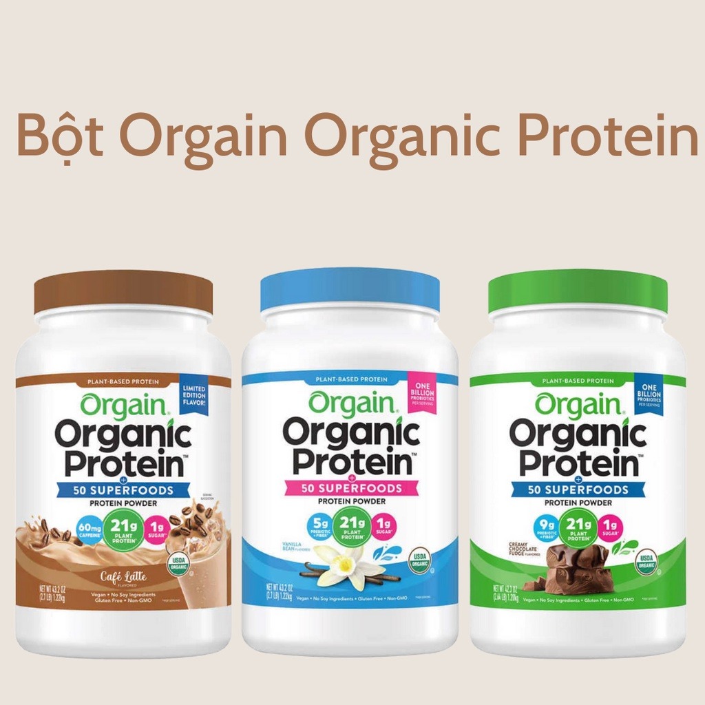 bot protein huu co orgain organic protein 50 superfoods 1220g