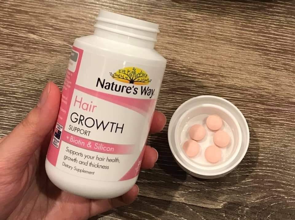 cach dung natures way hair growth support biotin silicon
