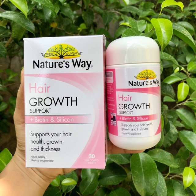 natures way hair growth support biotin silicon