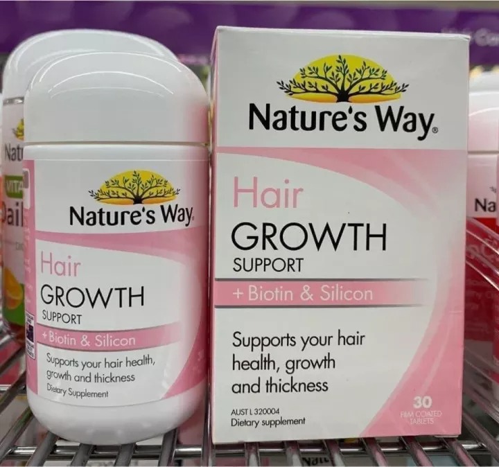 vien uong moc toc natures way hair growth support biotin silicon
