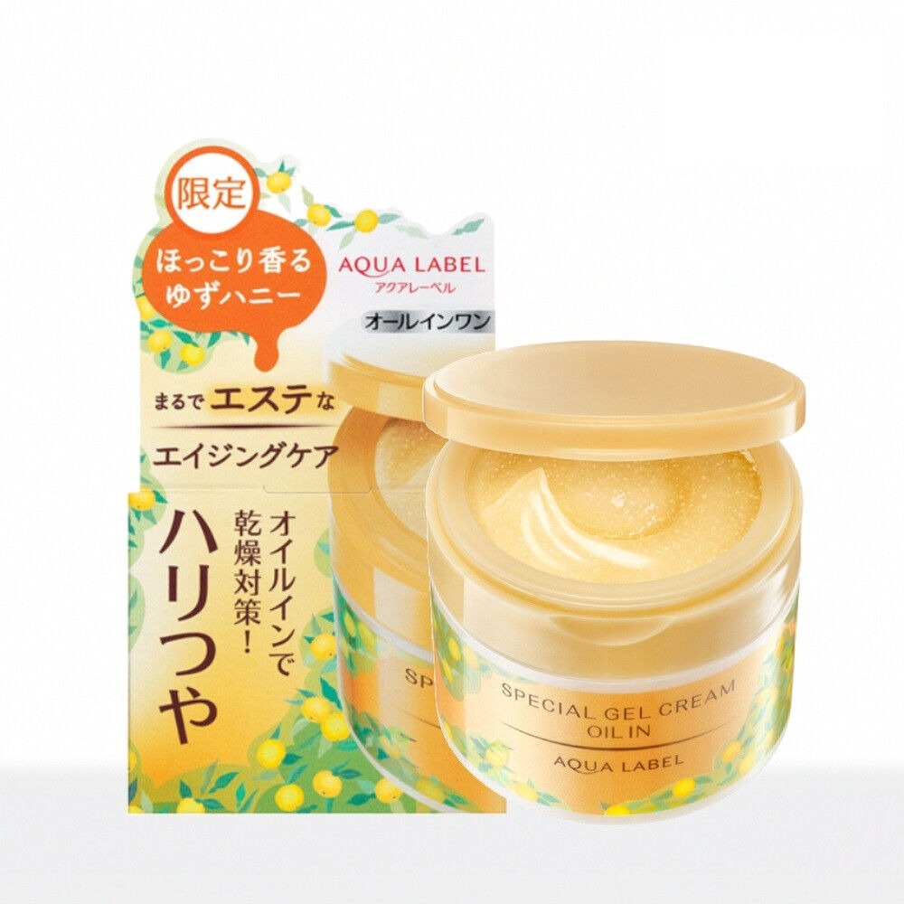 shiseido aqualabel special gel cream oil in mau vang mau moi
