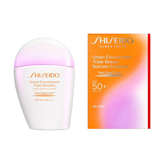 kem chong nang shiseido urban environment triple beauty Benefits spf50